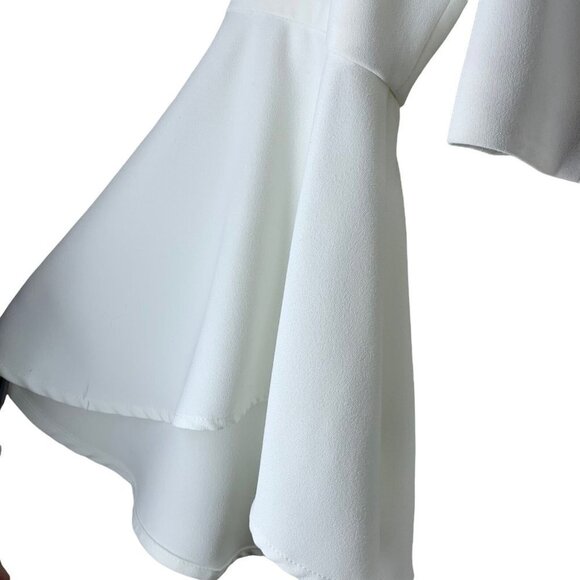 Revolve BARDOT White Dramatic Off Shoulder Bell Sleeve Top Size Small Blouse - Picture 4 of 7